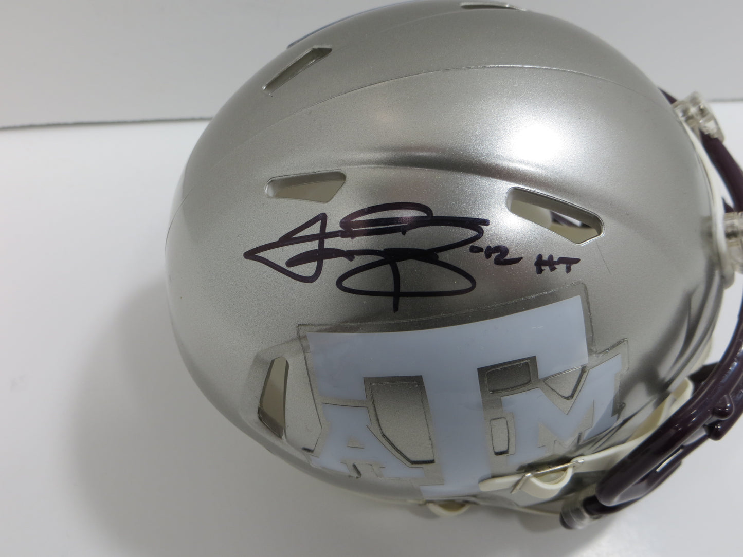 JOHNNY MANZIEL SIGNED TEXAS A&M AGGIES FLASH MINI HELMET w/Heisman BAS COA