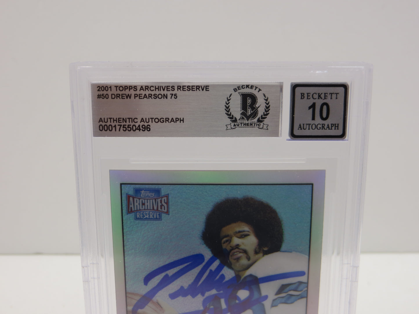 2001 TOPPS ARCHIVES RESERVES #50 DREW PEARSON 75 BGS 10 AUTO