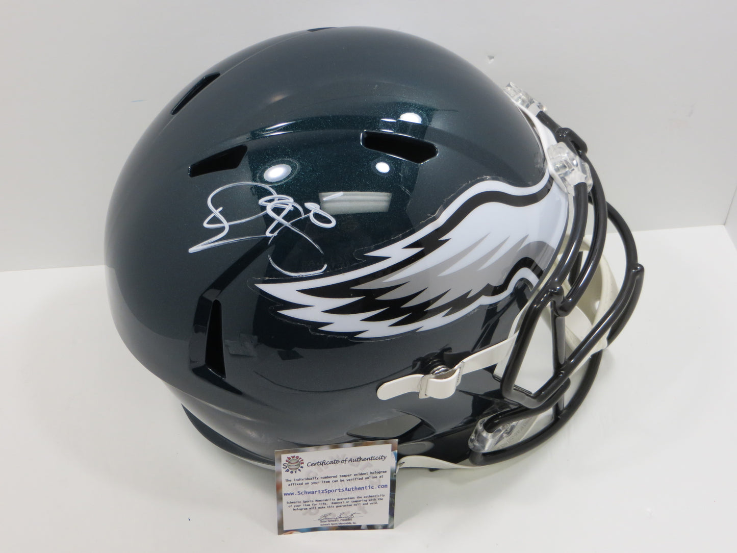 DONOVAN McNABB PHILADELPHIA EAGLES SIGNED SPEED FULL SIZE HELMET Schwartz
