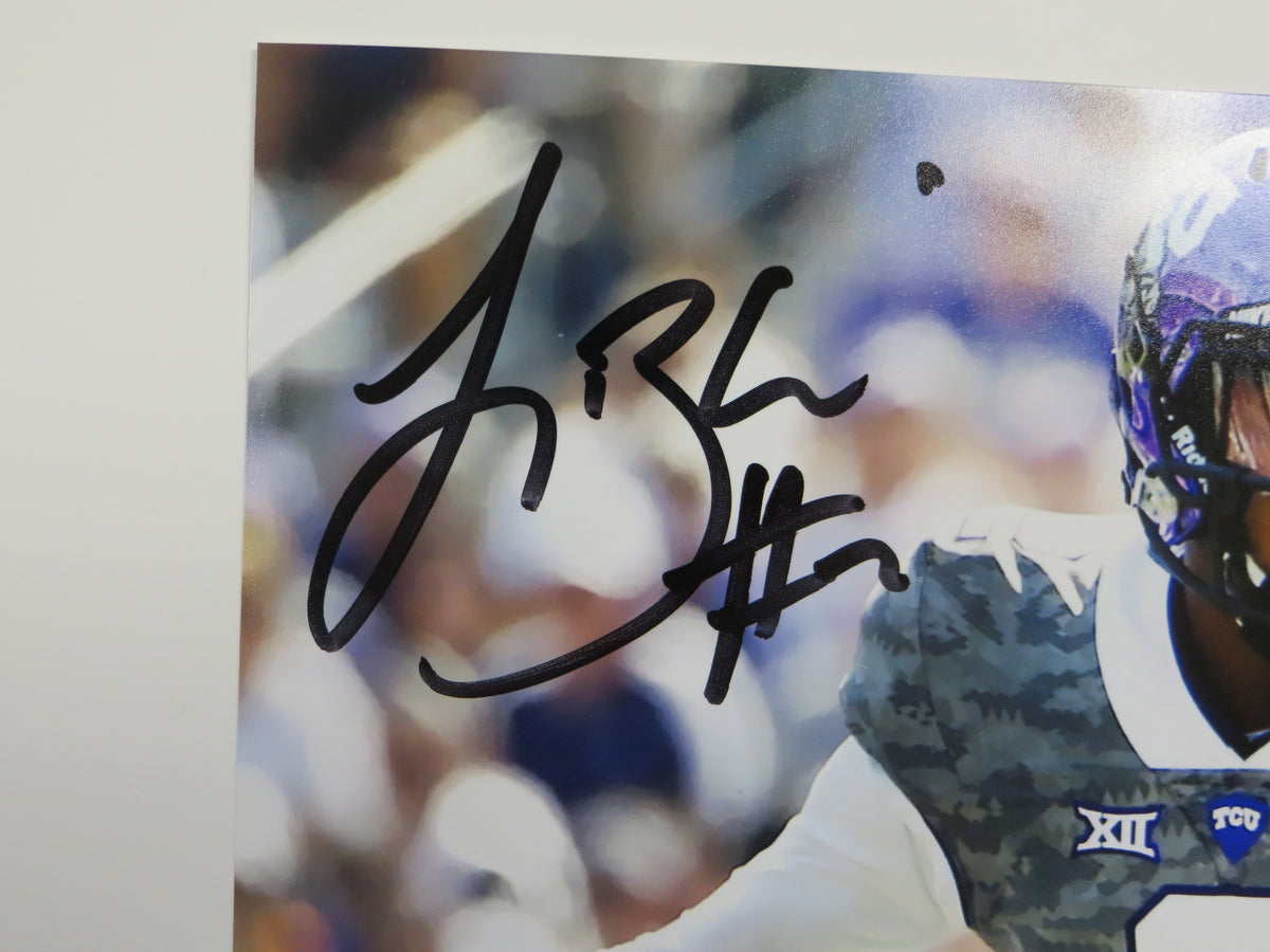 TREVONE BOYKIN TCU HORNED FROGS SIGNED 8x10 PHOTO Camo Grey Jersey BAS