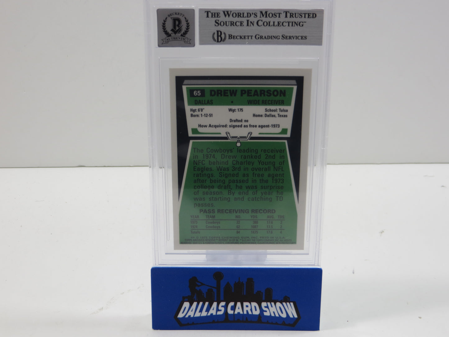 2001 TOPPS ARCHIVES RESERVES #50 DREW PEARSON 75 BGS 10 AUTO