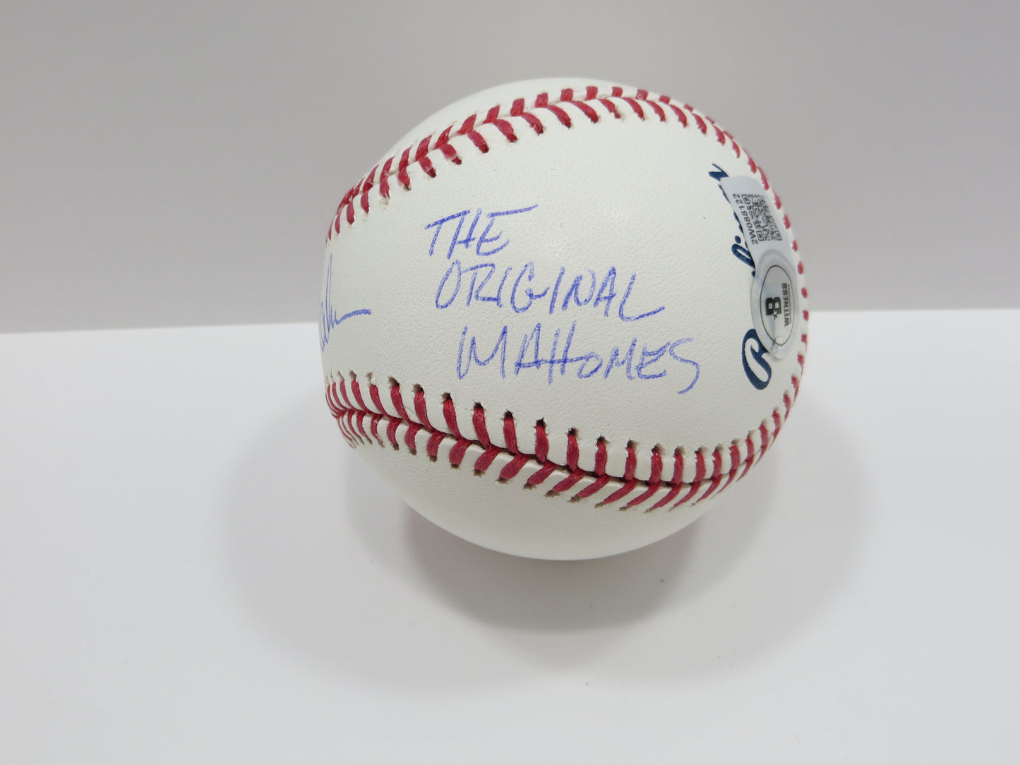 PAT PATRICK MAHOMES SR SIGNED OML BASEBALL Twins w/MVP THE ORIGINAL BAS
