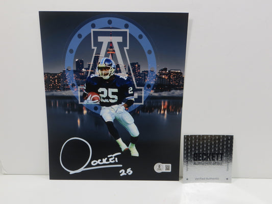 RAGHIB ROCKET ISMAIL TORONTO ARGONAUTS SIGNED 8x10 PHOTO Skyline BAS