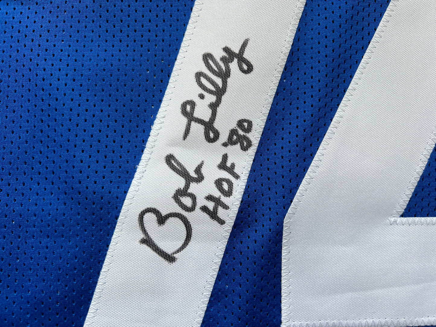 BOB LILLY SIGNED BLUE JERSEY Size XL Dallas Cowboys w/HOF 80 BAS COA