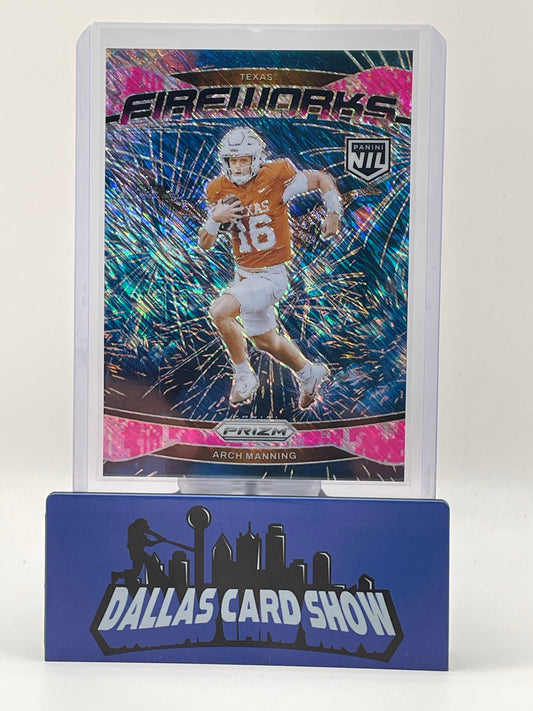 2025 Panini Prizm NIL #F-AM Arch Manning Pink Camo Fireworks
