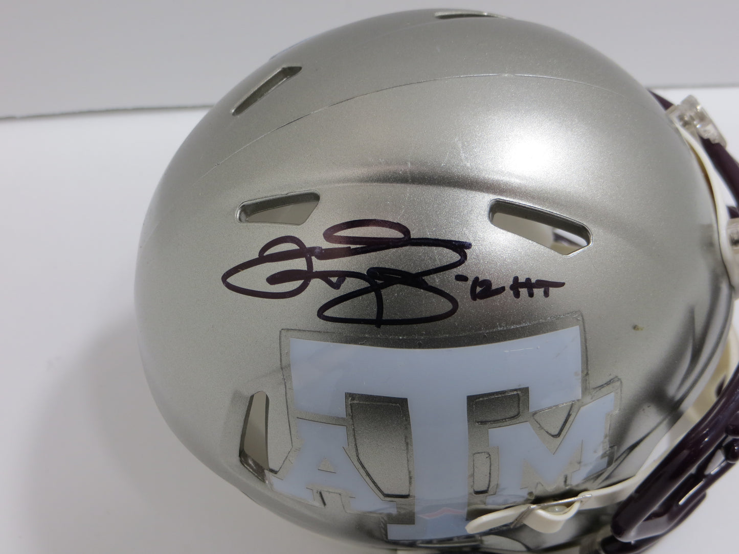 JOHNNY MANZIEL SIGNED TEXAS A&M AGGIES FLASH MINI HELMET w/Heisman BAS COA