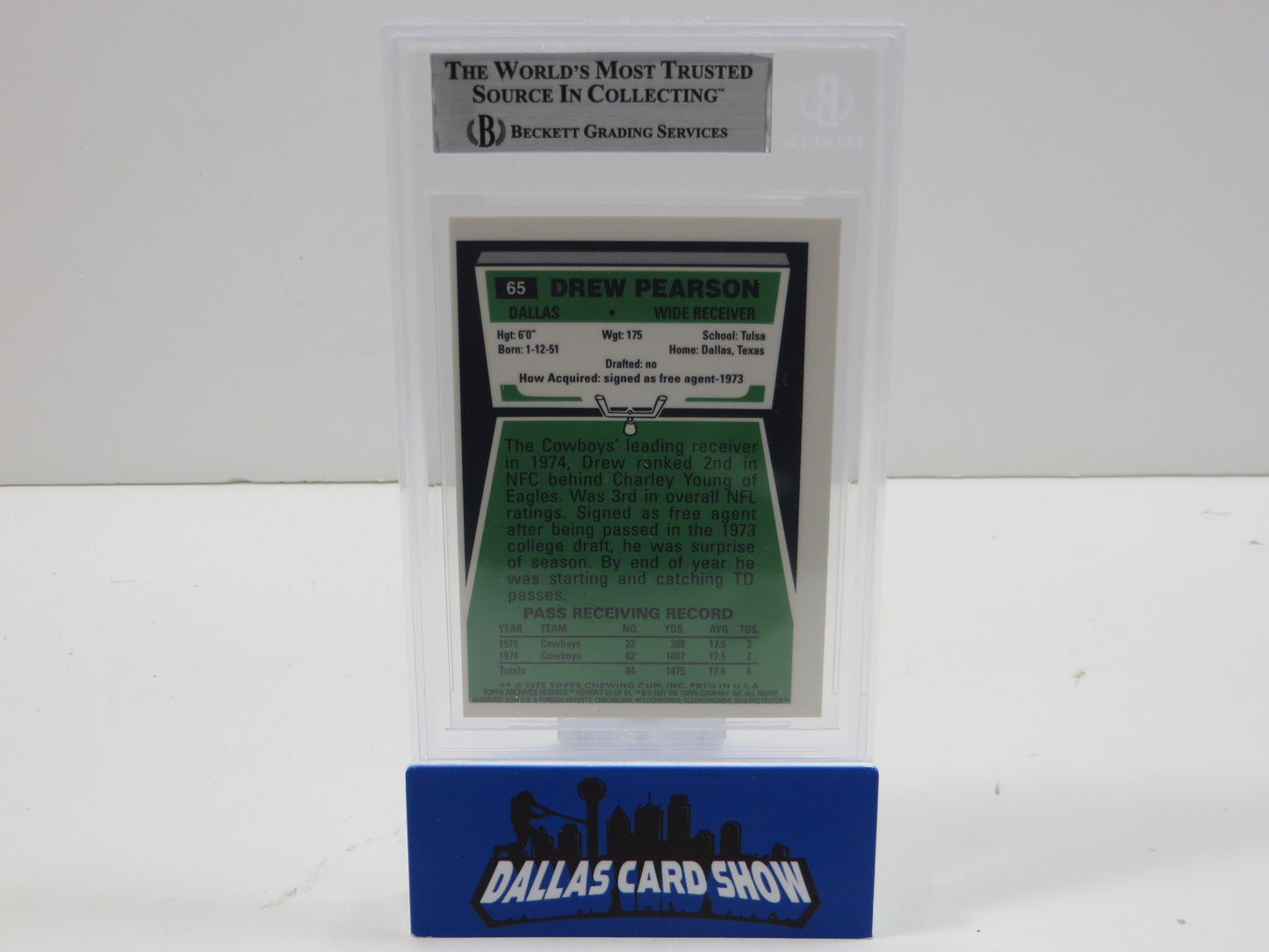 2001 TOPPS ARCHIVES RESERVES #50 DREW PEARSON 75 BGS 10 AUTO