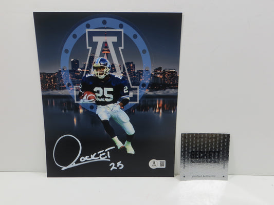RAGHIB ROCKET ISMAIL TORONTO ARGONAUTS SIGNED 8x10 PHOTO Skyline BAS