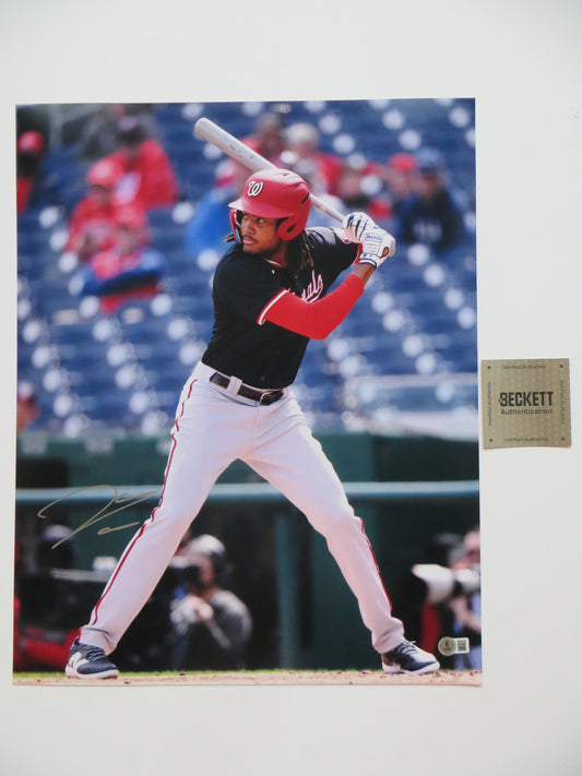 JAMES WOOD WASHINGTON NATIONALS SIGNED 16x20 PHOTO Navy Blue Uniform BAS