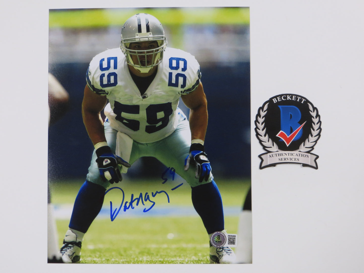 DAT NGUYEN DALLAS COWBOYS SIGNED 8x10 PHOTO Texas A&M Aggies FOCUSED BAS