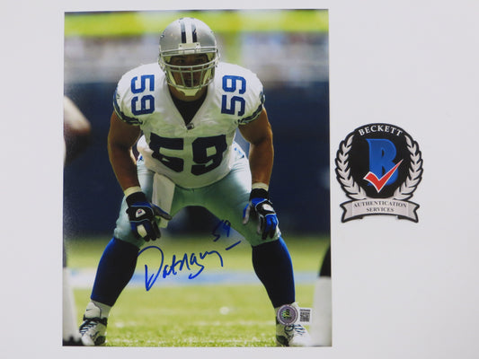 DAT NGUYEN DALLAS COWBOYS SIGNED 8x10 PHOTO Texas A&M Aggies FOCUSED BAS