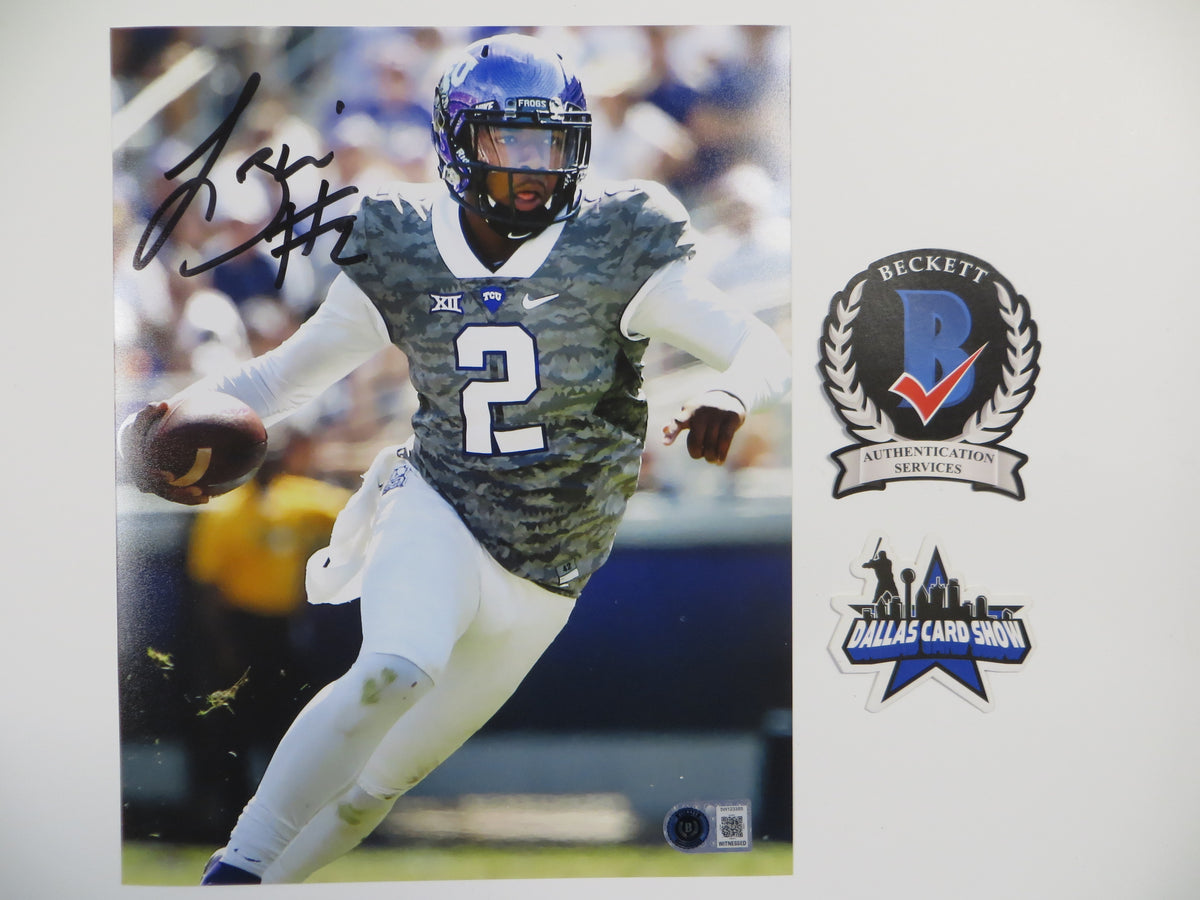 TREVONE BOYKIN TCU HORNED FROGS SIGNED 8x10 PHOTO Camo Grey Jersey BAS