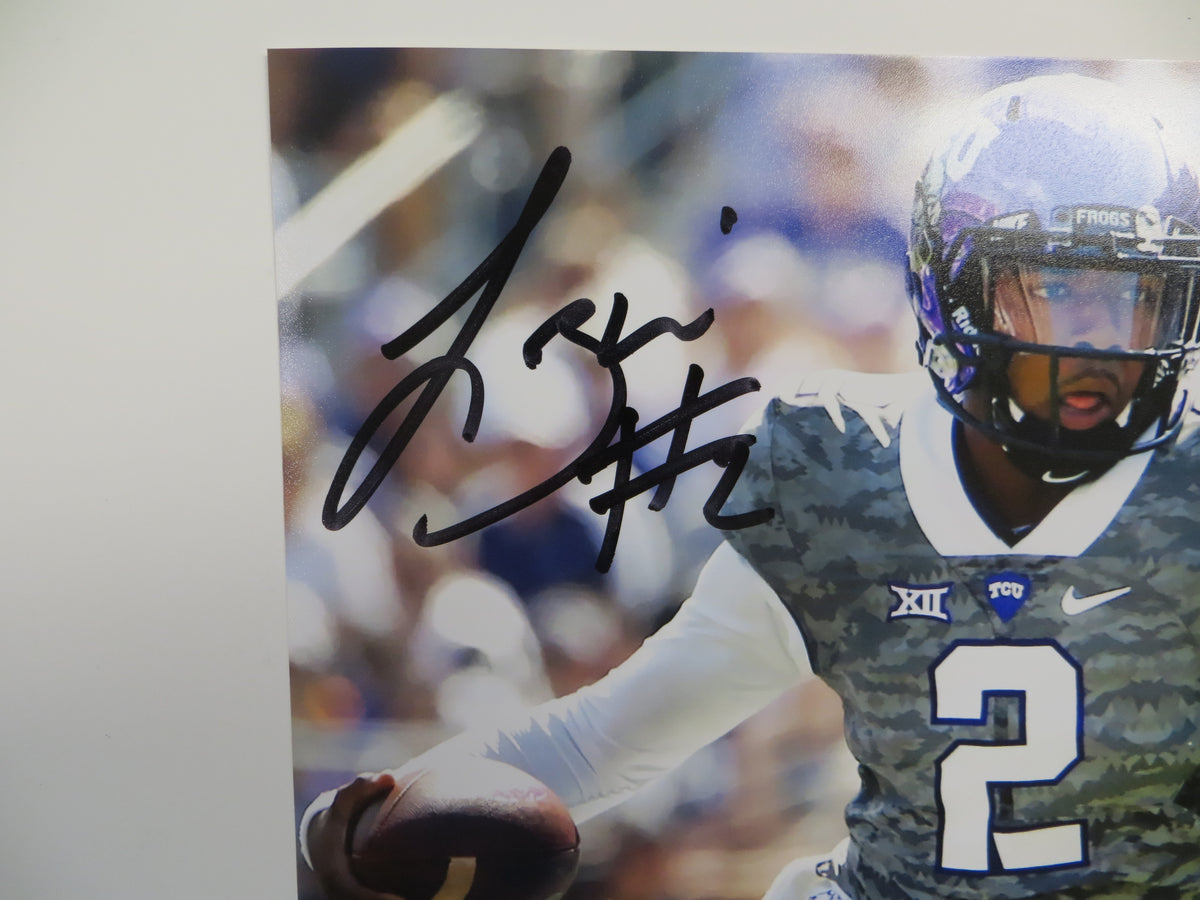 TREVONE BOYKIN TCU HORNED FROGS SIGNED 8x10 PHOTO Camo Grey Jersey BAS