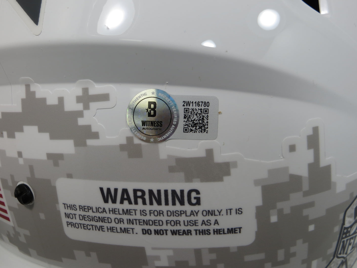 MEL RENFRO DALLAS COWBOYS SIGNED SALUTE TO SERVICE SPEED F/S Helmet w/HOF BAS