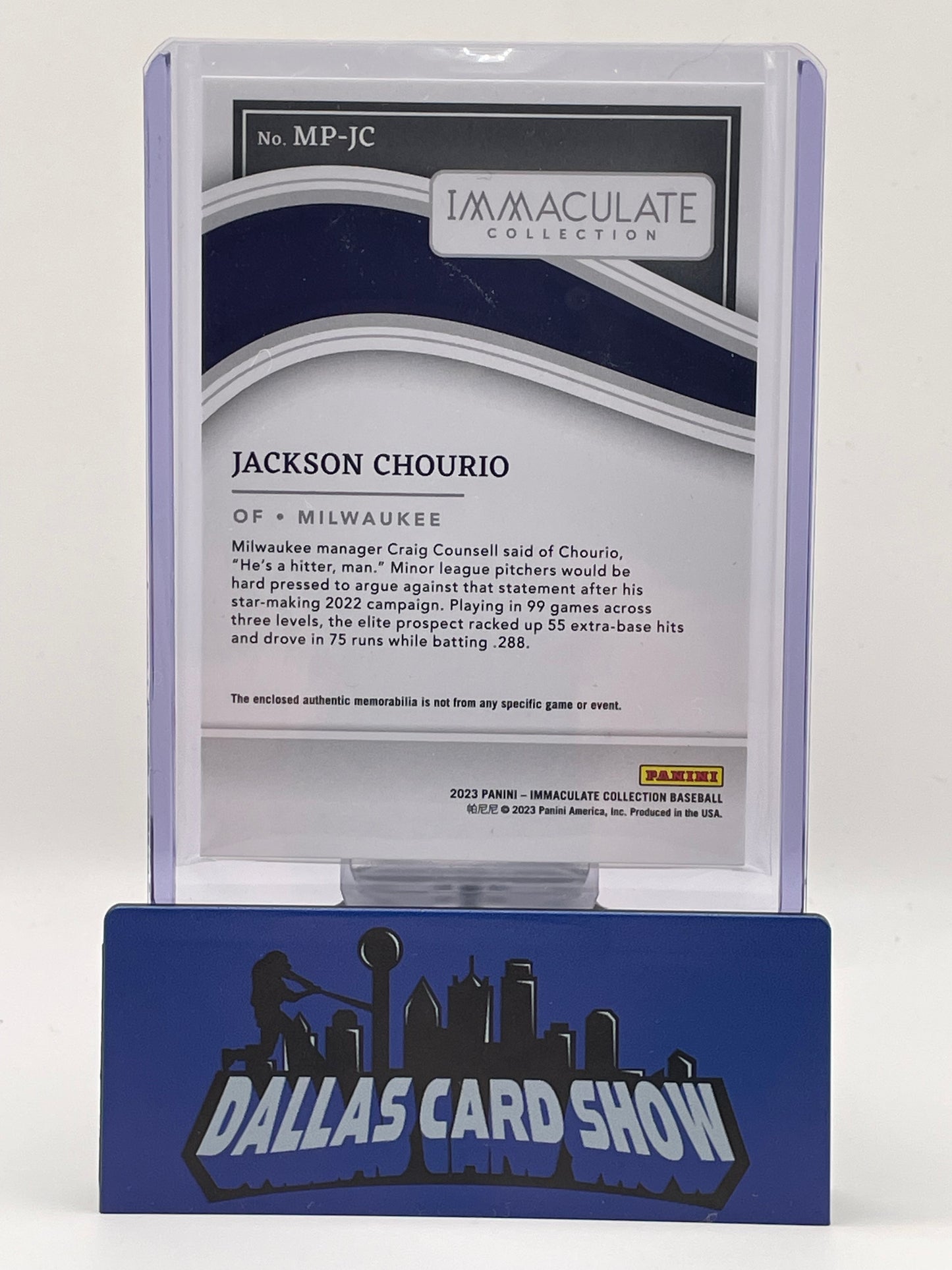 2023 Immaculate #MP-JC Jackson Chourio Gold Immaculate Patches /10