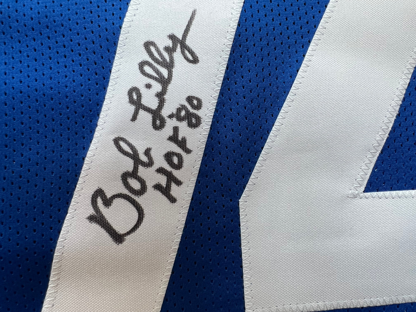 BOB LILLY SIGNED BLUE JERSEY Size XL Dallas Cowboys w/HOF 80 BAS COA
