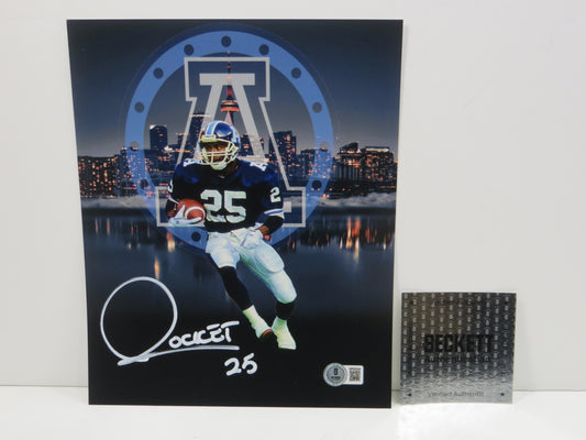 RAGHIB ROCKET ISMAIL TORONTO ARGONAUTS SIGNED 8x10 PHOTO Skyline BAS