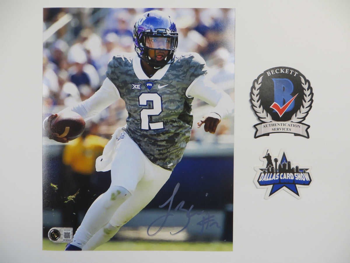 TREVONE BOYKIN TCU HORNED FROGS SIGNED 8x10 PHOTO Camo Grey Jersey BAS