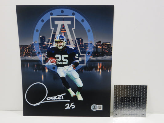 RAGHIB ROCKET ISMAIL TORONTO ARGONAUTS SIGNED 8x10 PHOTO Skyline BAS