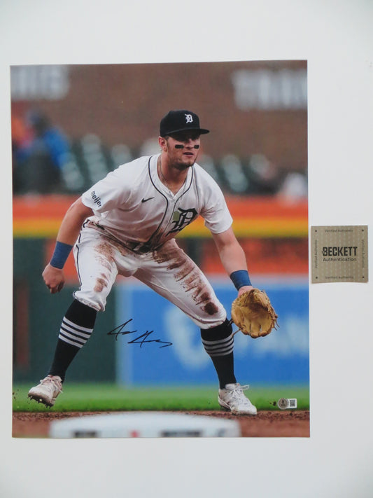 JACE JUNG DETROIT TIGERS SIGNED 16x20 PHOTO Texas Tech BAS COA