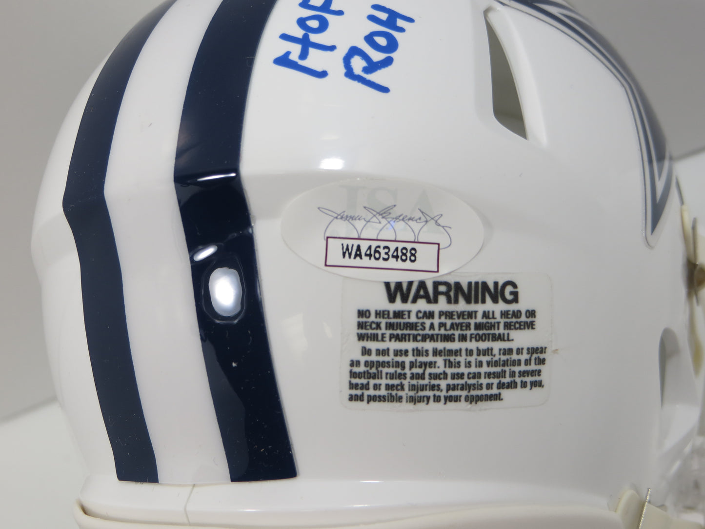 BOB LILLY SIGNED DALLAS COWBOYS RIDDELL MINI Alt HELMET w/3 INSCs JSA COA