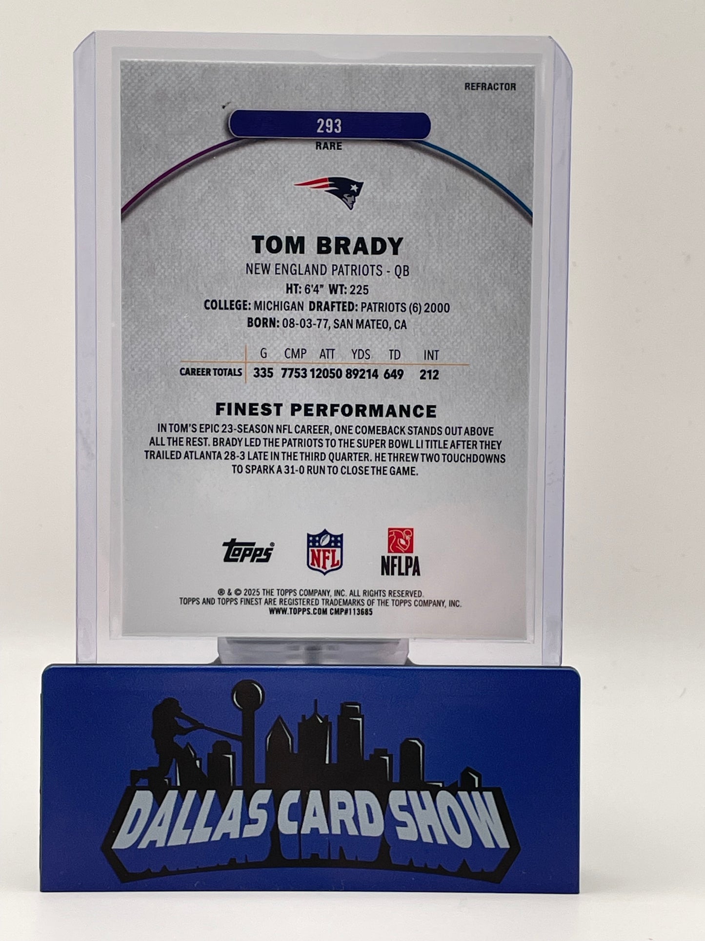 2025 Topps Finest #293 Tom Brady Refractor