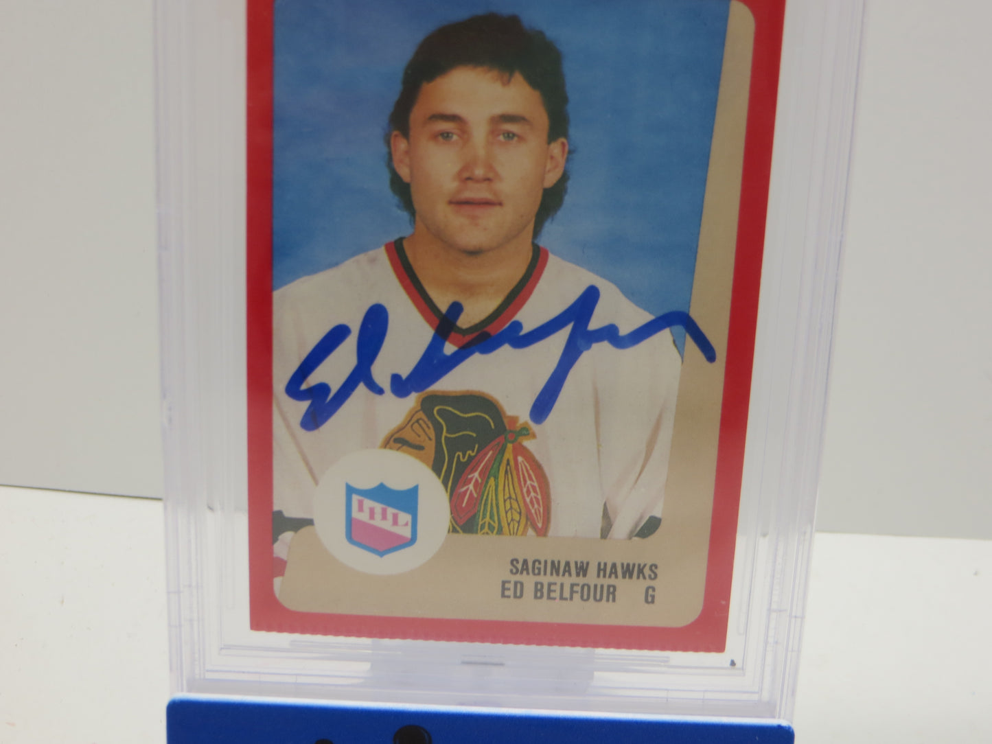 ED BELFOUR SIGNED 1988-89 ProCards IHL #95 BAS BGS Slab AUTO 10 Blackhawks