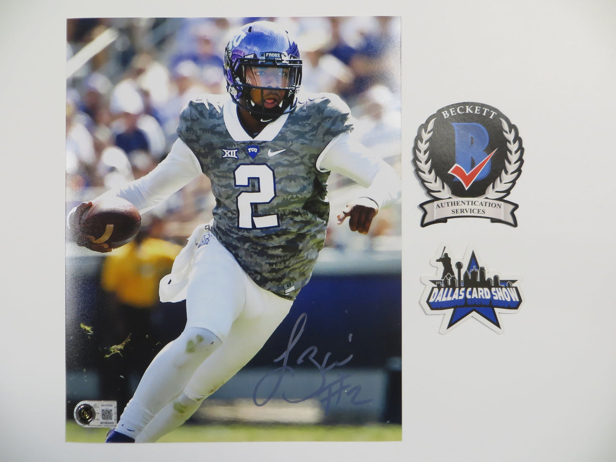 TREVONE BOYKIN TCU HORNED FROGS SIGNED 8x10 PHOTO Camo Grey Jersey BAS