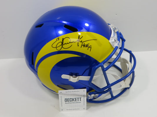 ERIC DICKERSON LA LOS ANGELES RAMS SIGNED RIDDELL SPEED FULL SIZE Helmet BAS