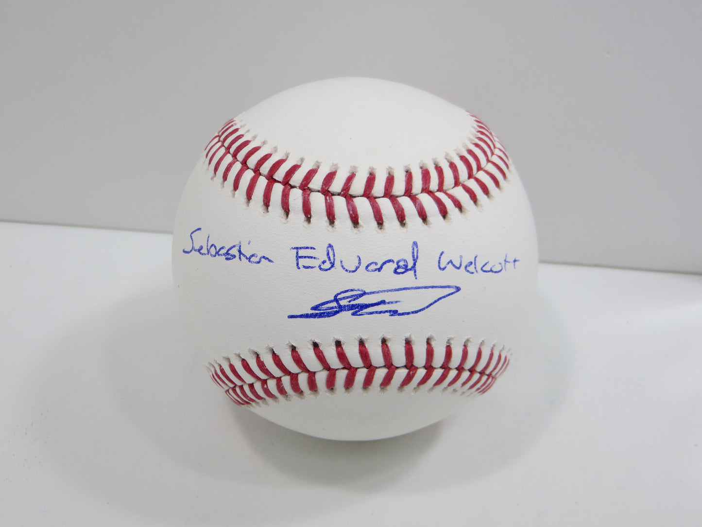 SEBASTIAN WALCOTT TEXAS RANGERS DUAL SIGNED FULL SIGNATURE OML BASEBALL BAS