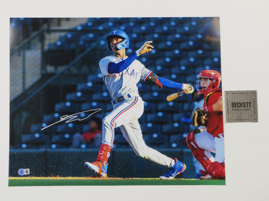 SEBASTIAN WALCOTT Texas Rangers SIGNED 16x20 PHOTO BAS COA