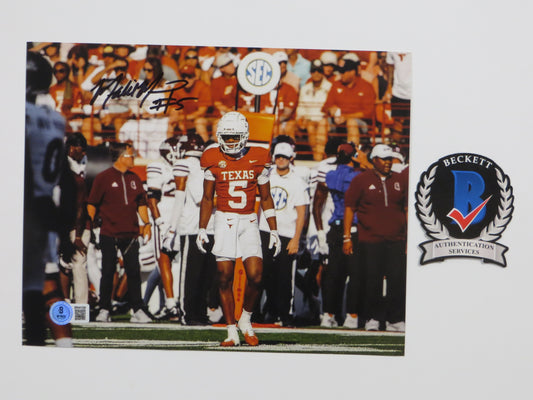 MALIK MUHAMMAD Texas Longhorns Burnt Orange Jersey SIGNED 8x10 PHOTO BAS