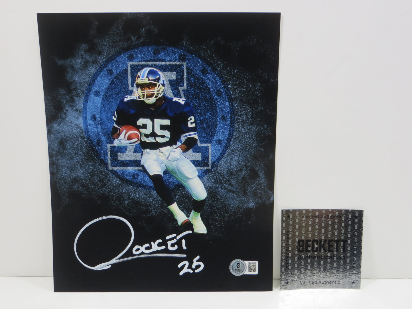 RAGHIB ROCKET ISMAIL TORONTO ARGONAUTS SIGNED 8x10 PHOTO LOGO BAS