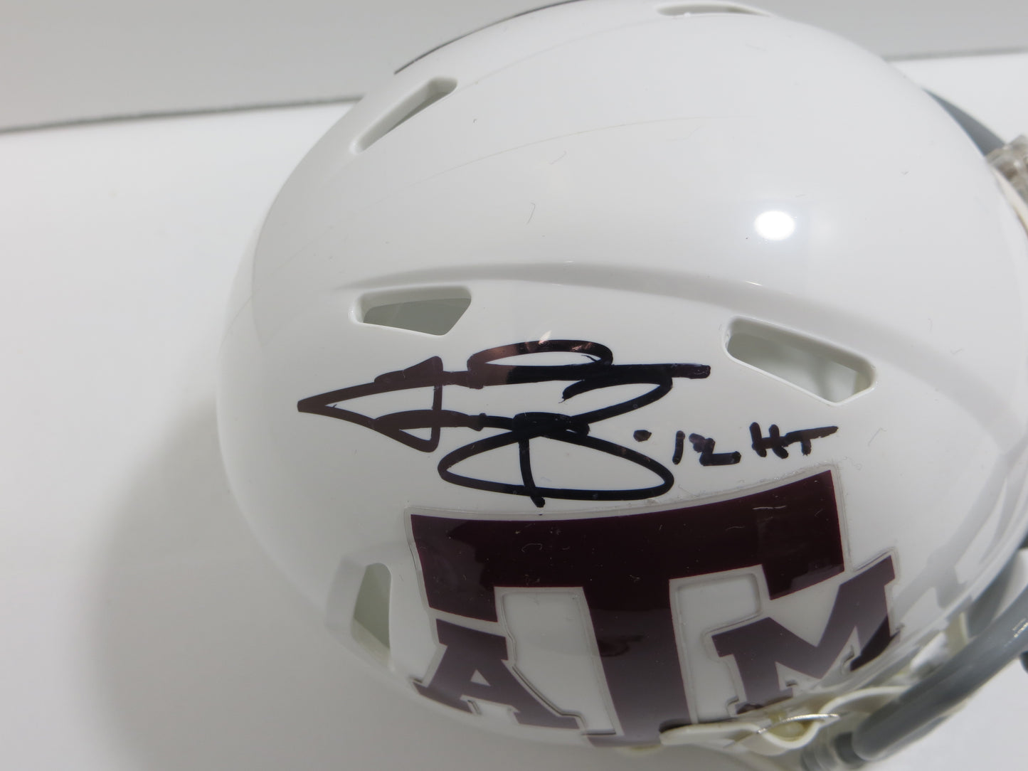 JOHNNY MANZIEL SIGNED TEXAS A&M AGGIES WHITE MINI HELMET w/Heisman BAS COA