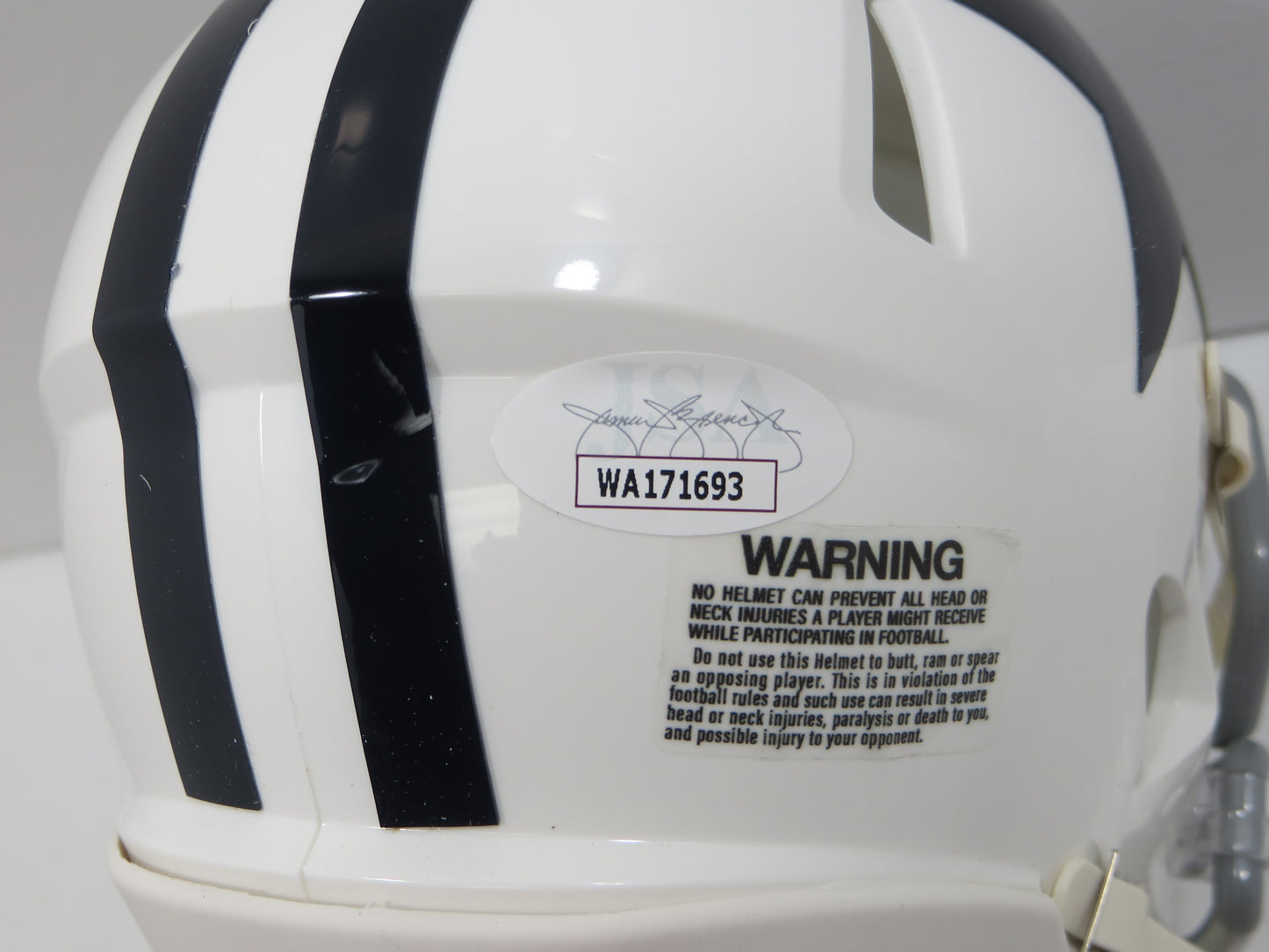BOB LILLY SIGNED DALLAS COWBOYS MINI WHITE THROWBACK HELMET w/3 INSCs JSA