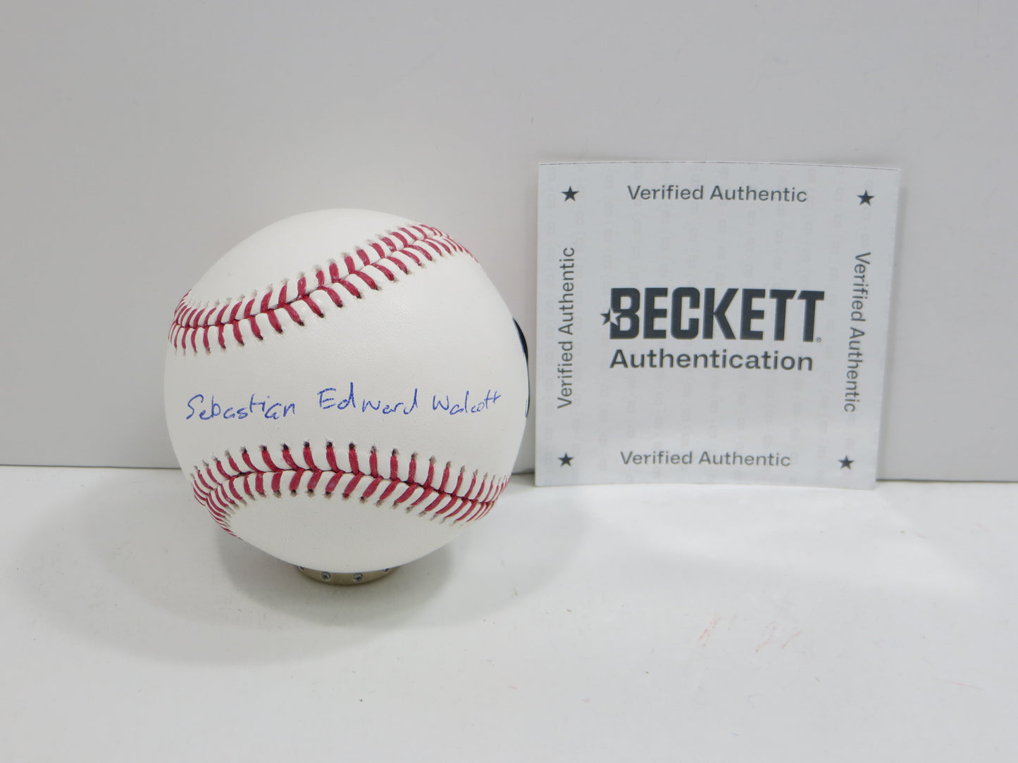 SEBASTIAN WALCOTT TEXAS RANGERS SIGNED FULL NAME SIGNATURE OML BASEBALL BAS