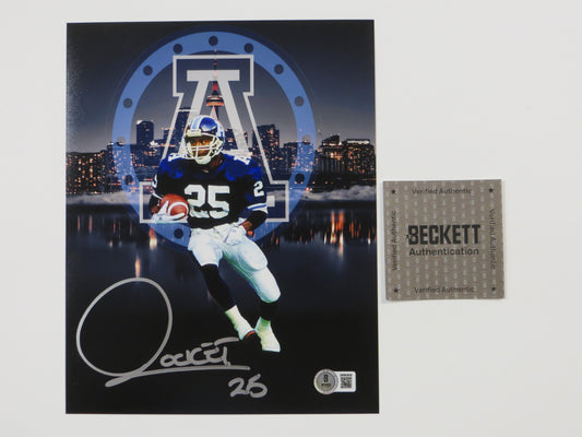 RAGHIB "ROCKET" ISMAIL Toronto Argonauts Skyline SIGNED 8x10 PHOTO BAS COA