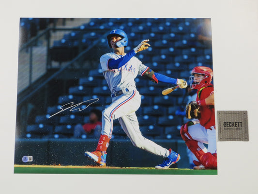 SEBASTIAN WALCOTT Texas Rangers SIGNED 16x20 PHOTO BAS COA