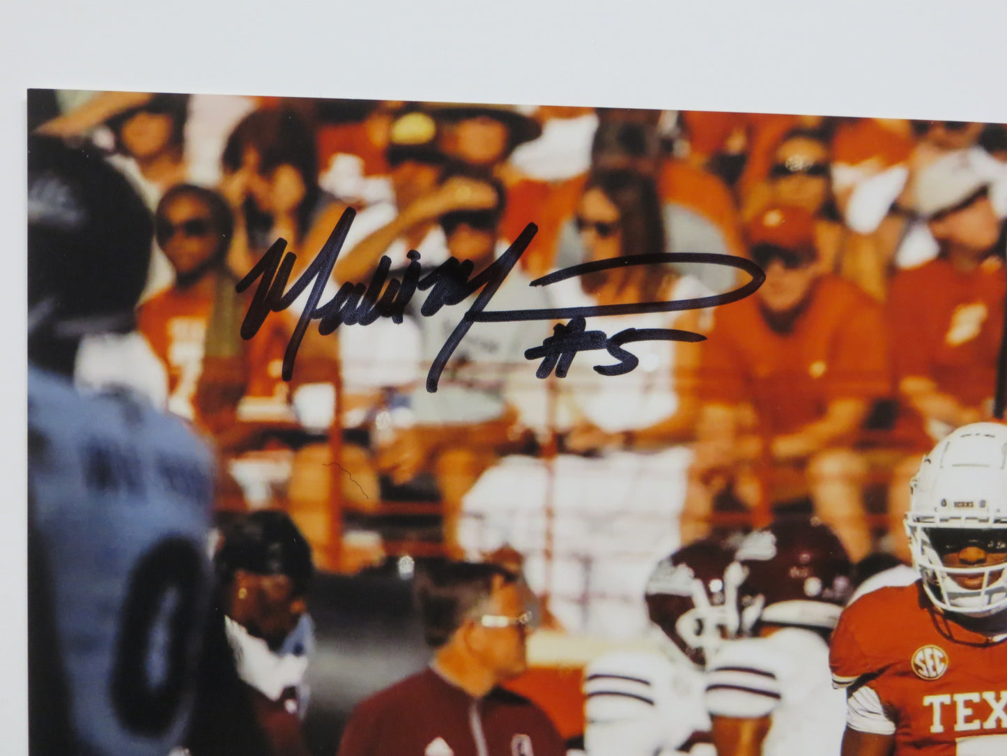 MALIK MUHAMMAD Texas Longhorns Burnt Orange Jersey SIGNED 8x10 PHOTO BAS