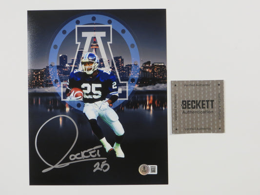 RAGHIB "ROCKET" ISMAIL Toronto Argonauts Skyline SIGNED 8x10 PHOTO BAS COA