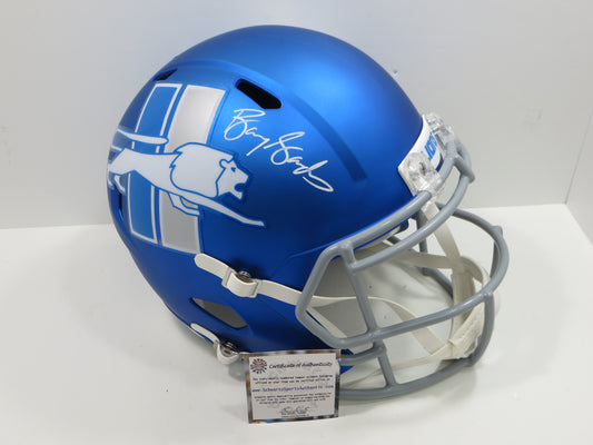BARRY SANDERS DETROIT LIONS SIGNED SPEED FULL SIZE ALT HELMET w/HOF Schwartz
