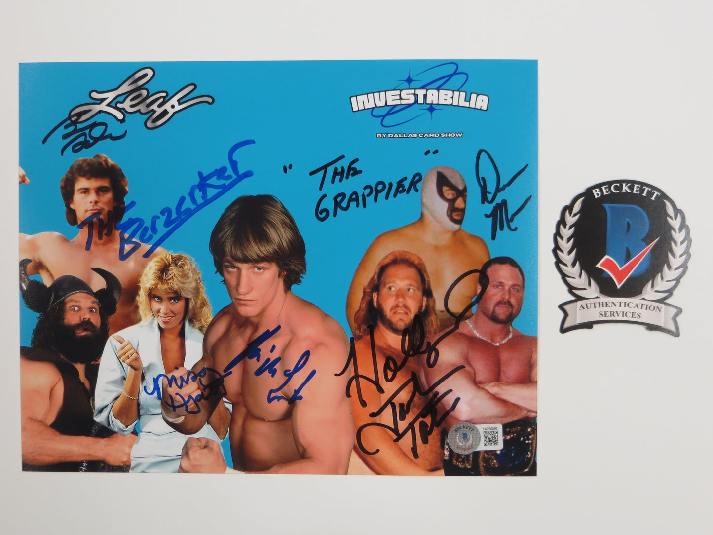 INVESTABILIA by the DALLAS CARD SHOW SIGNED 8x10 Blue PHOTO Von Erich +MORE BAS