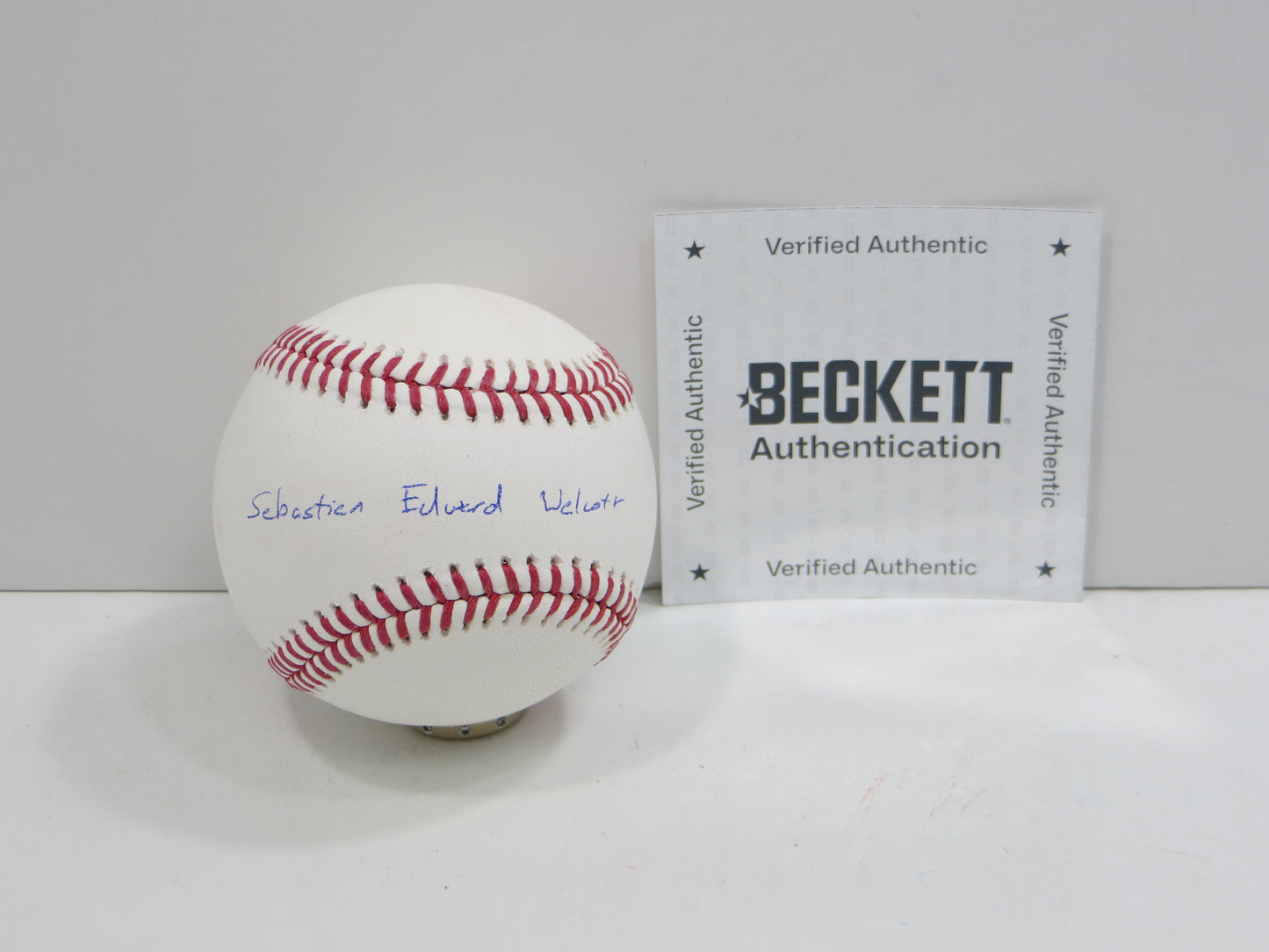 SEBASTIAN WALCOTT TEXAS RANGERS SIGNED FULL NAME SIGNATURE OML BASEBALL BAS