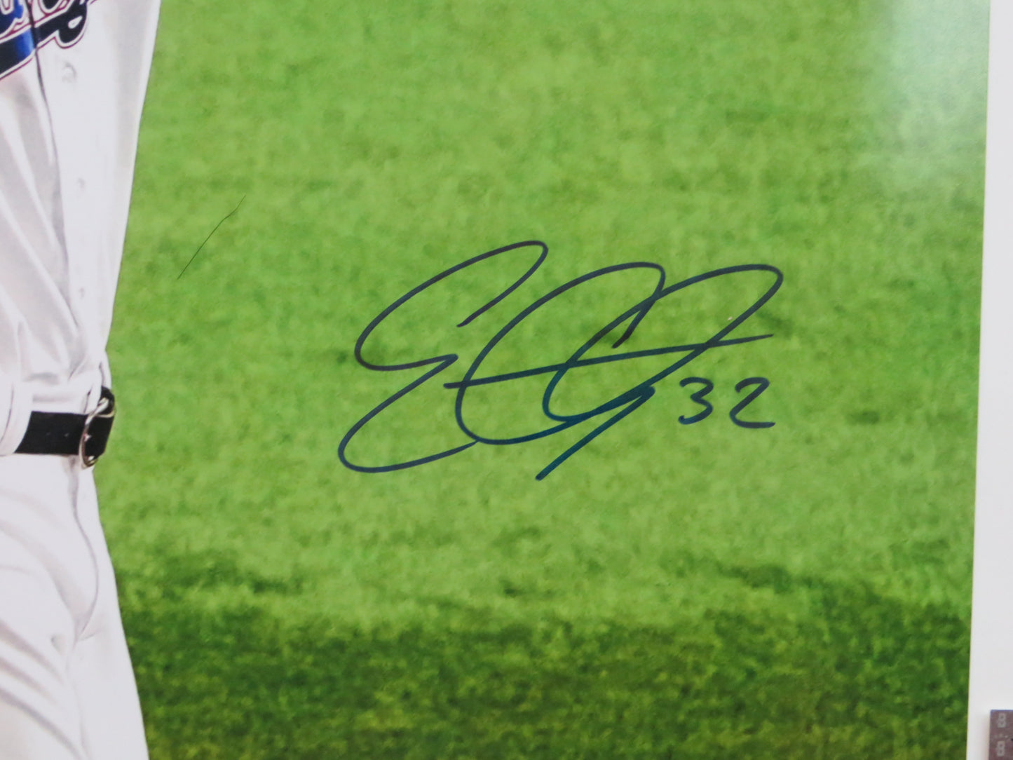 EVAN CARTER TEXAS RANGERS SIGNED 16x20 PHOTO Jesus Won BAS COA