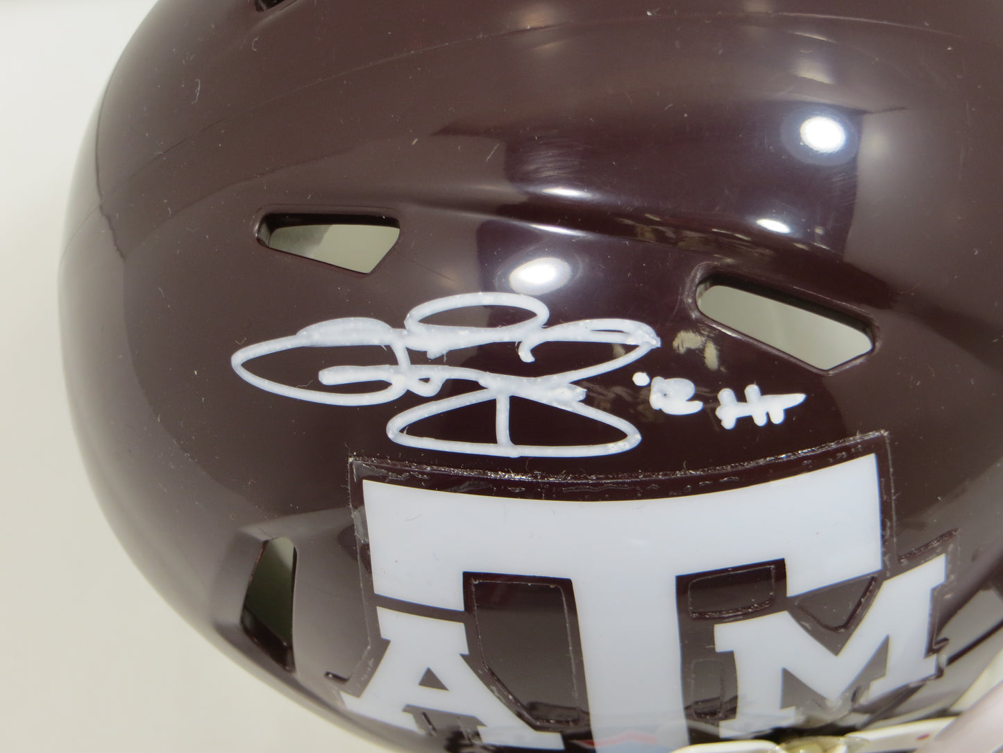 JOHNNY MANZIEL SIGNED TEXAS A&M AGGIES MAROON MINI HELMET w/Heisman BAS