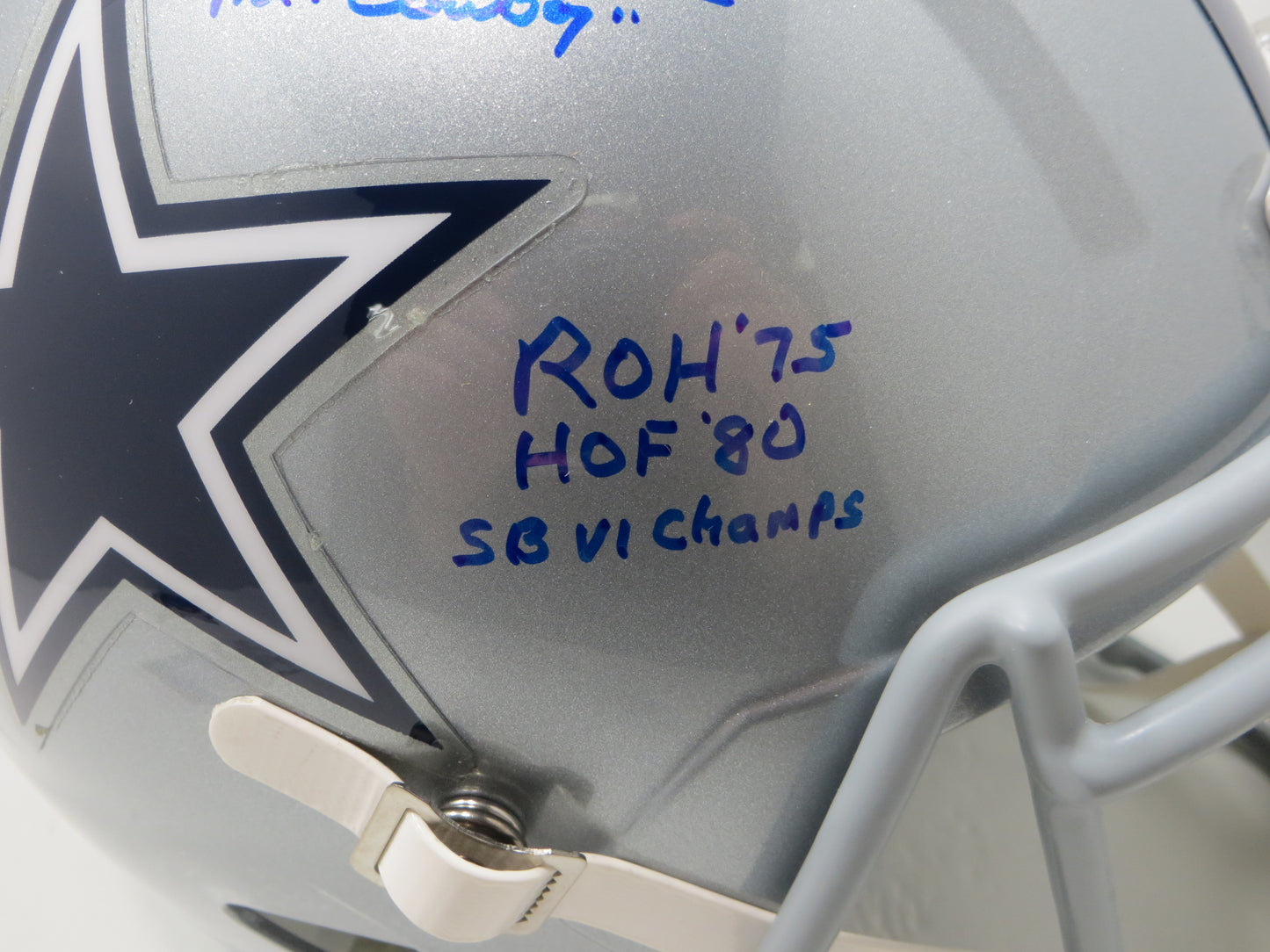 BOB LILLY SIGNED DALLAS COWBOYS RIDDELL FULL SIZE HELMET w/6 INSCs JSA COA