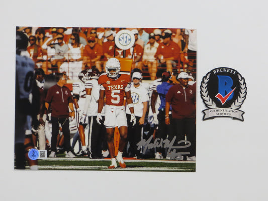MALIK MUHAMMAD Texas Longhorns Burnt Orange Jersey SIGNED 8x10 PHOTO BAS COA