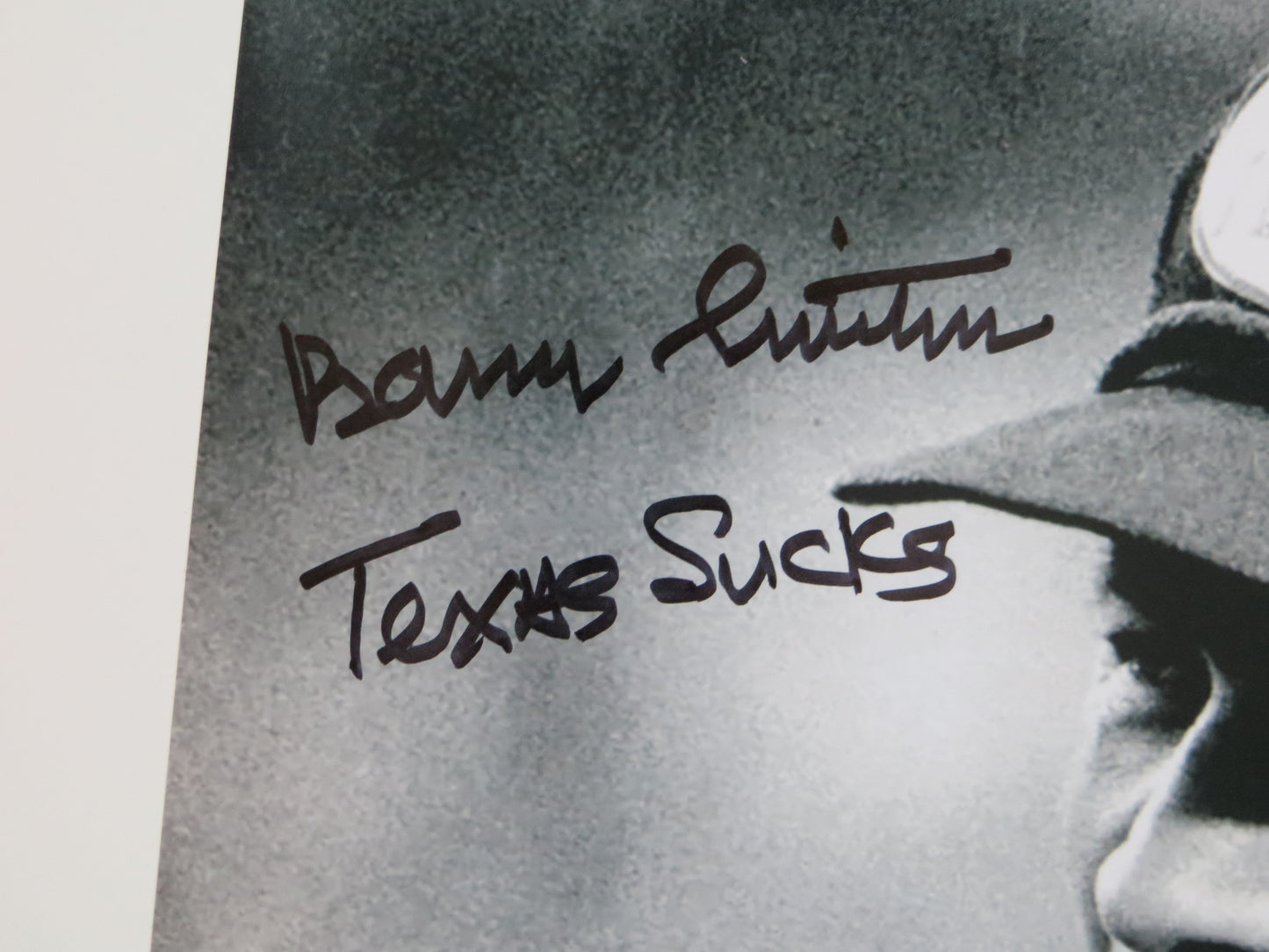 BARRY SWITZER OKLAHOMA OU SOONERS SIGNED 16x20 w/Texas Sucks BAS COA