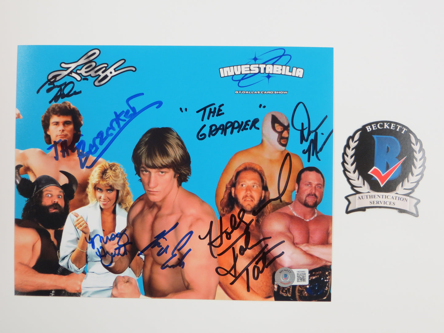 INVESTABILIA by the DALLAS CARD SHOW SIGNED 8x10 Blue PHOTO Von Erich +MORE BAS
