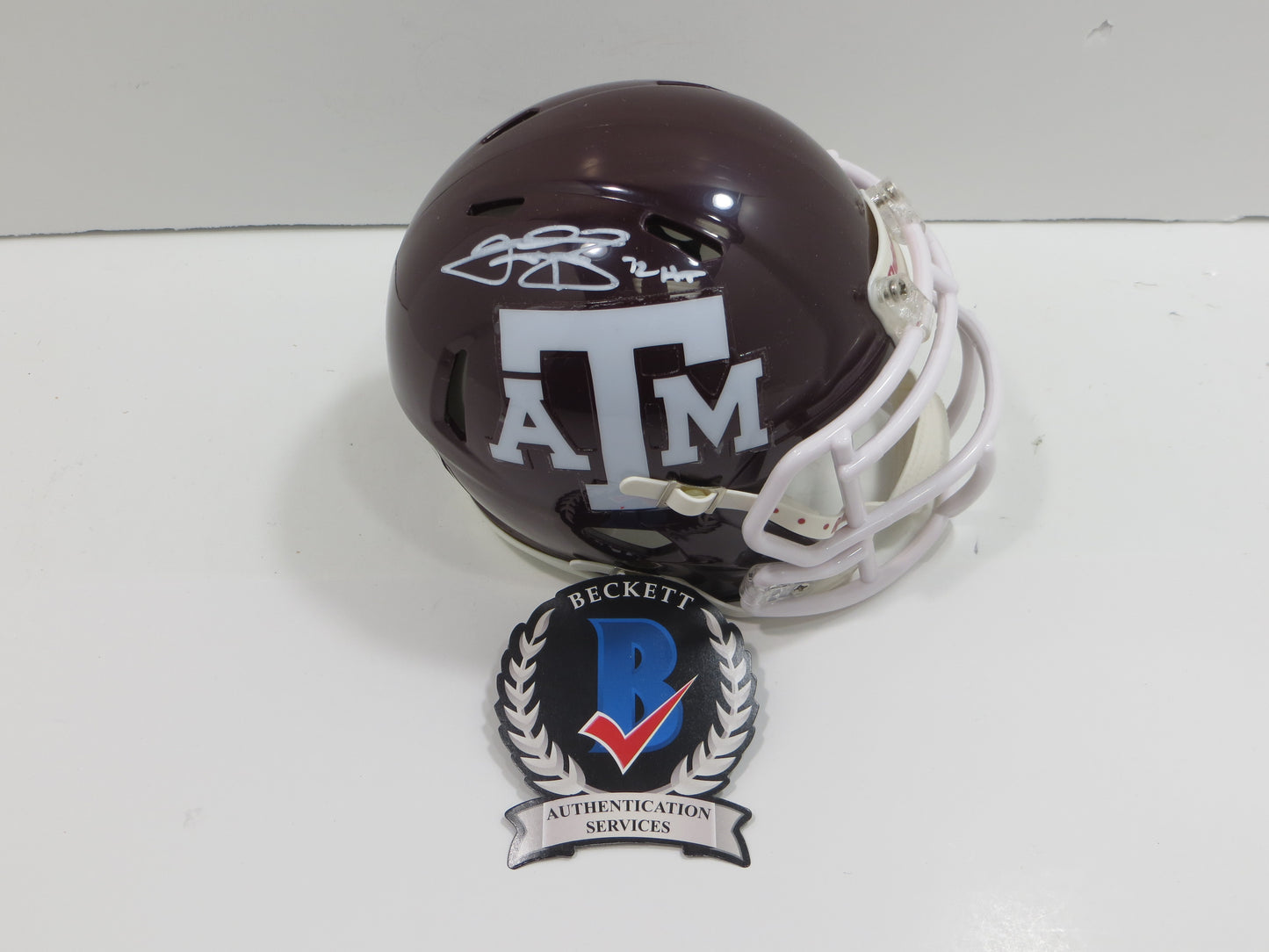 JOHNNY MANZIEL SIGNED TEXAS A&M AGGIES MAROON MINI HELMET w/Heisman BAS